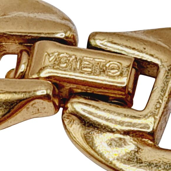 Vintage MONET Gold Plated Chain Necklace & Bracelet Set – Bold Links - Picture 8 of 10